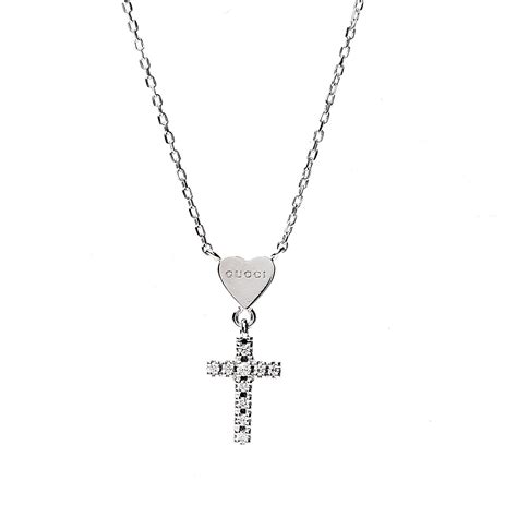 gucci cross necklace sale|gucci necklace with heart pendant.